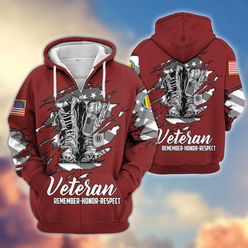 Premium Vietnam Veteran Zip Hoodie VPVC607606, Gifts For Vietnam Veteran, Gifts On Father's Day, Veterans Day.