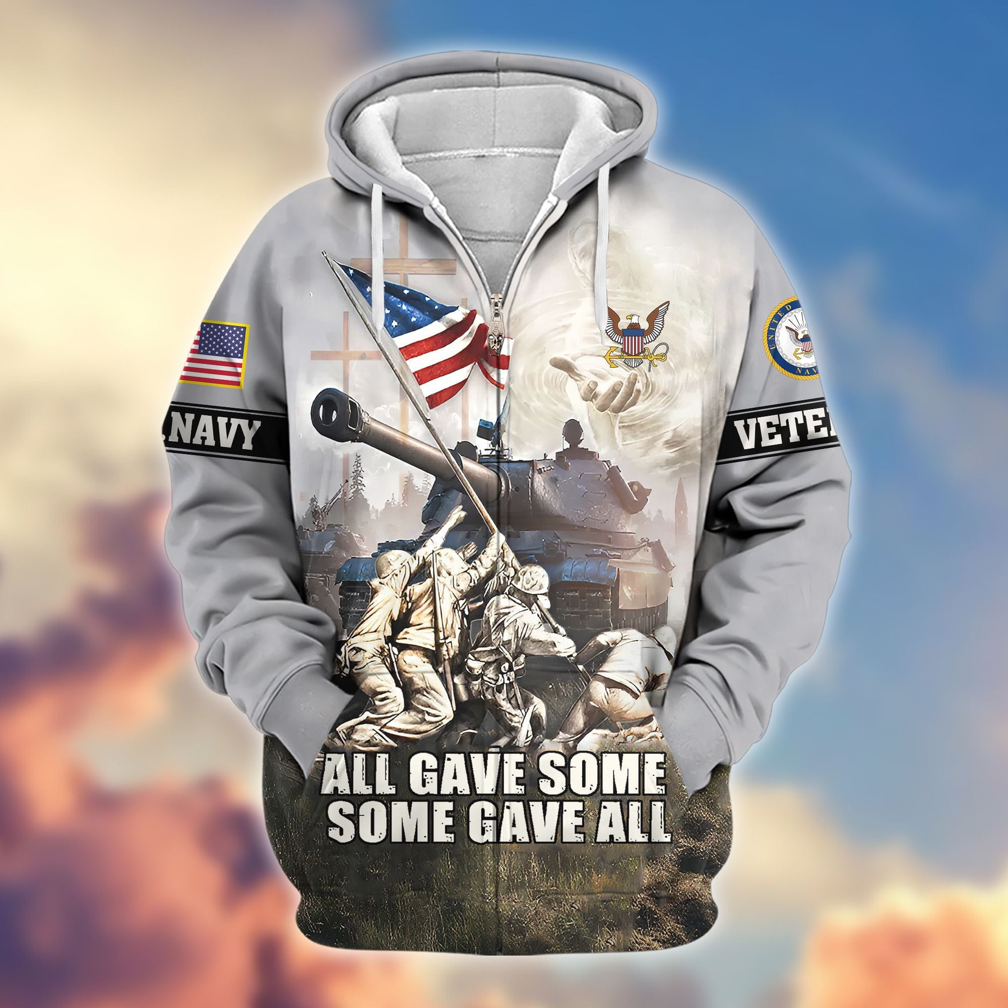 Premium US Navy Zip Hoodie VPVC607802, Gifts For Navy Veteran, Gifts On Father's Day, Veterans Day.