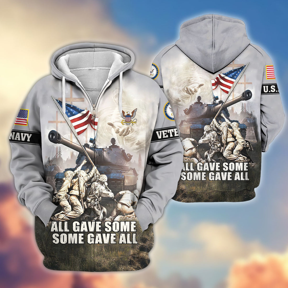Premium US Navy Zip Hoodie VPVC607802, Gifts For Navy Veteran, Gifts On Father's Day, Veterans Day.