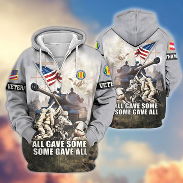 Premium Vietnam Veteran Zip Hoodie VPVC607806, Gifts For Vietnam Veteran, Gifts On Father's Day, Veterans Day.