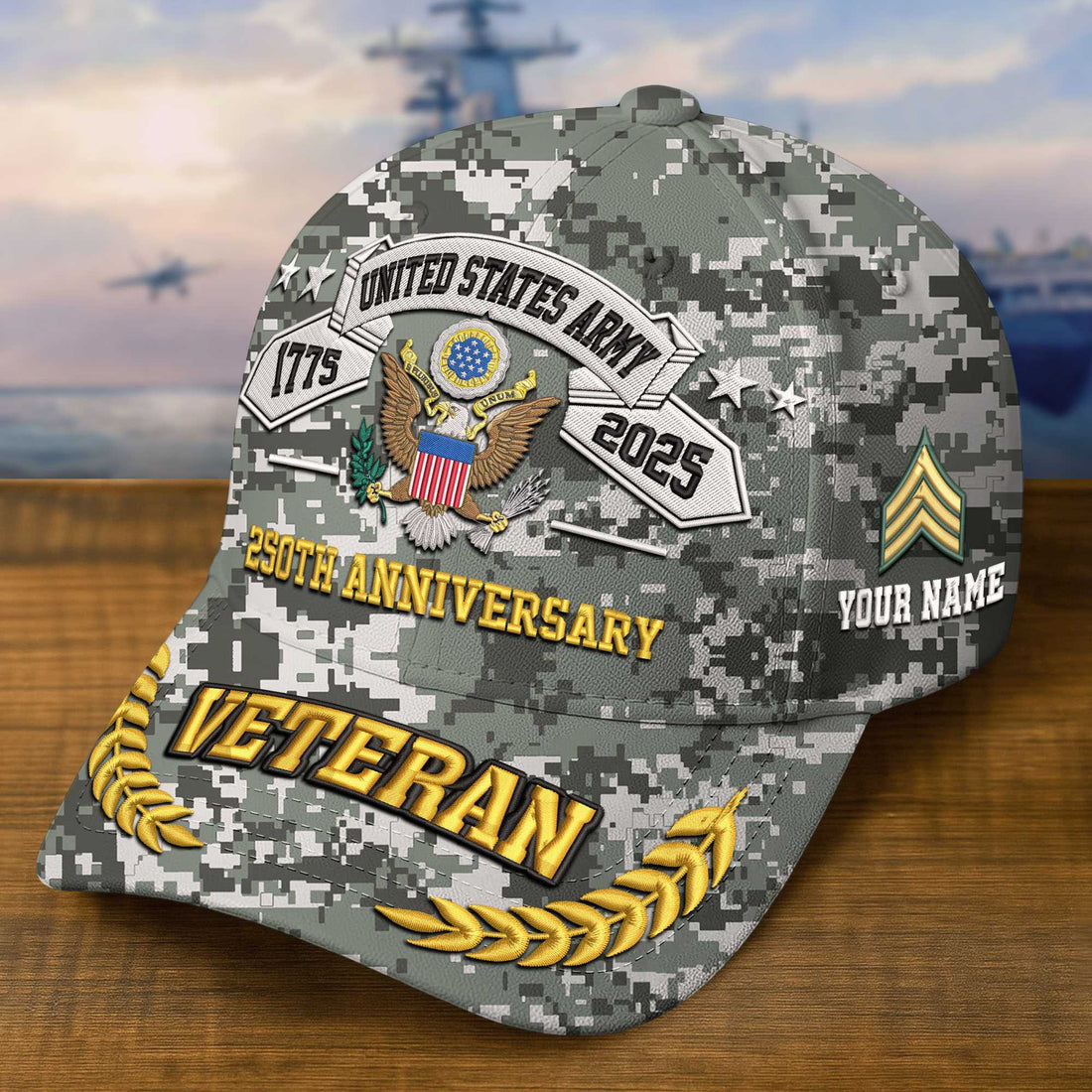 Premium 250th Anniversary Of The Army Embroidered Hats VPVC308802, Custom Name & Rank, Gifts For Army Veteran, Gifts On Father's Day, Veterans Day.