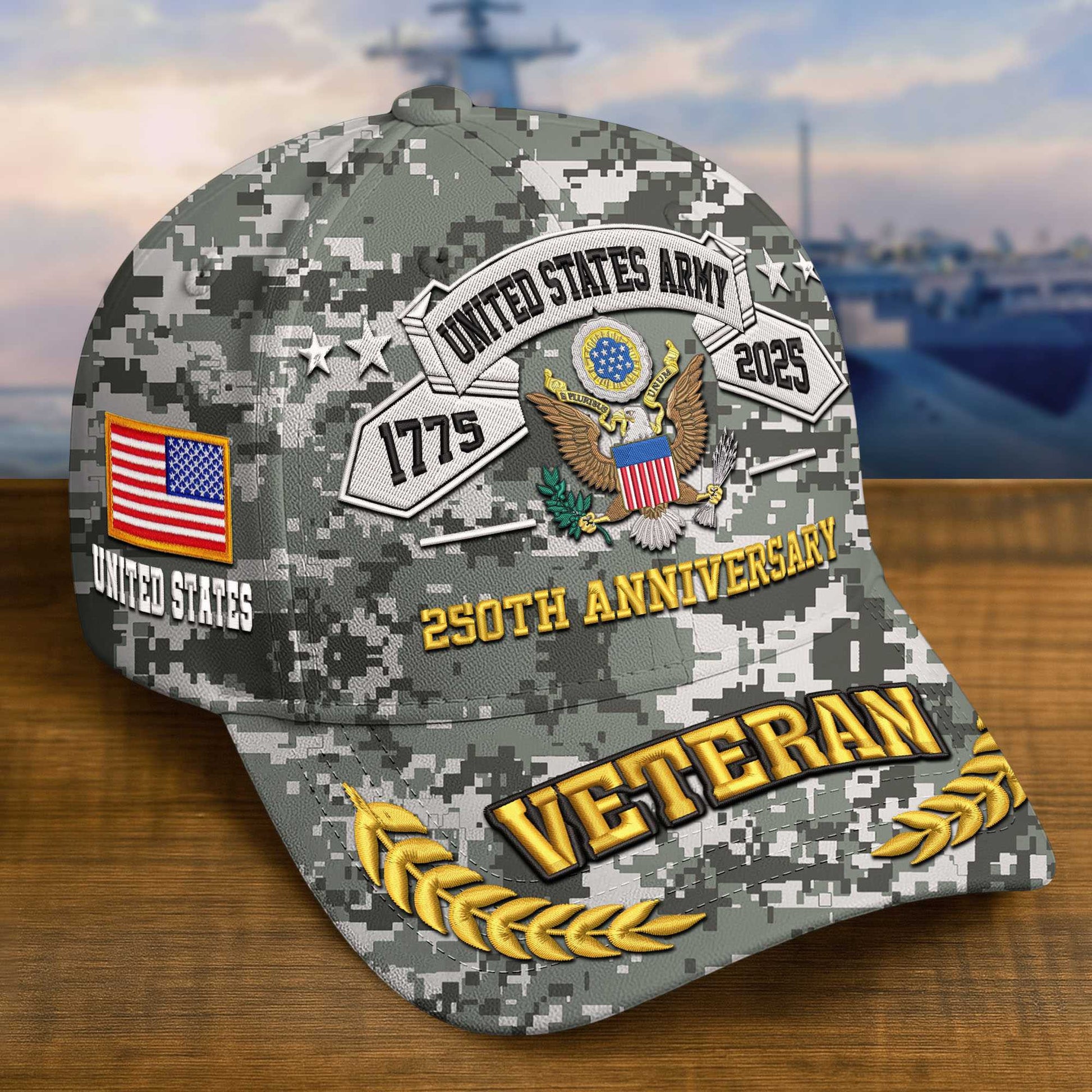 Premium 250th Anniversary Of The Army Embroidered Hats VPVC308802, Custom Name & Rank, Gifts For Army Veteran, Gifts On Father's Day, Veterans Day.