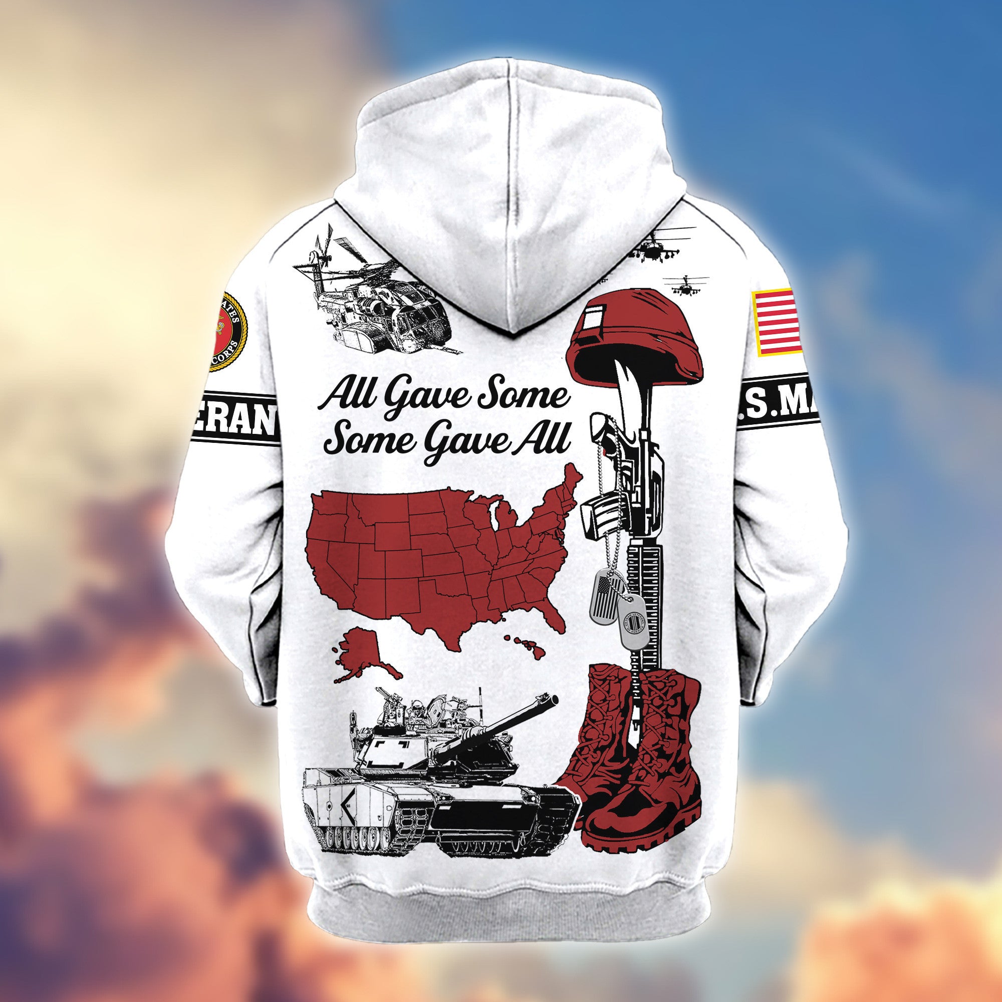 Premium USMC Zip Hoodie VPVC607903, Gifts For Marine Veteran, Gifts On Father's Day, Veterans Day.