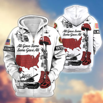 Premium USMC Zip Hoodie VPVC607903, Gifts For Marine Veteran, Gifts On Father's Day, Veterans Day.