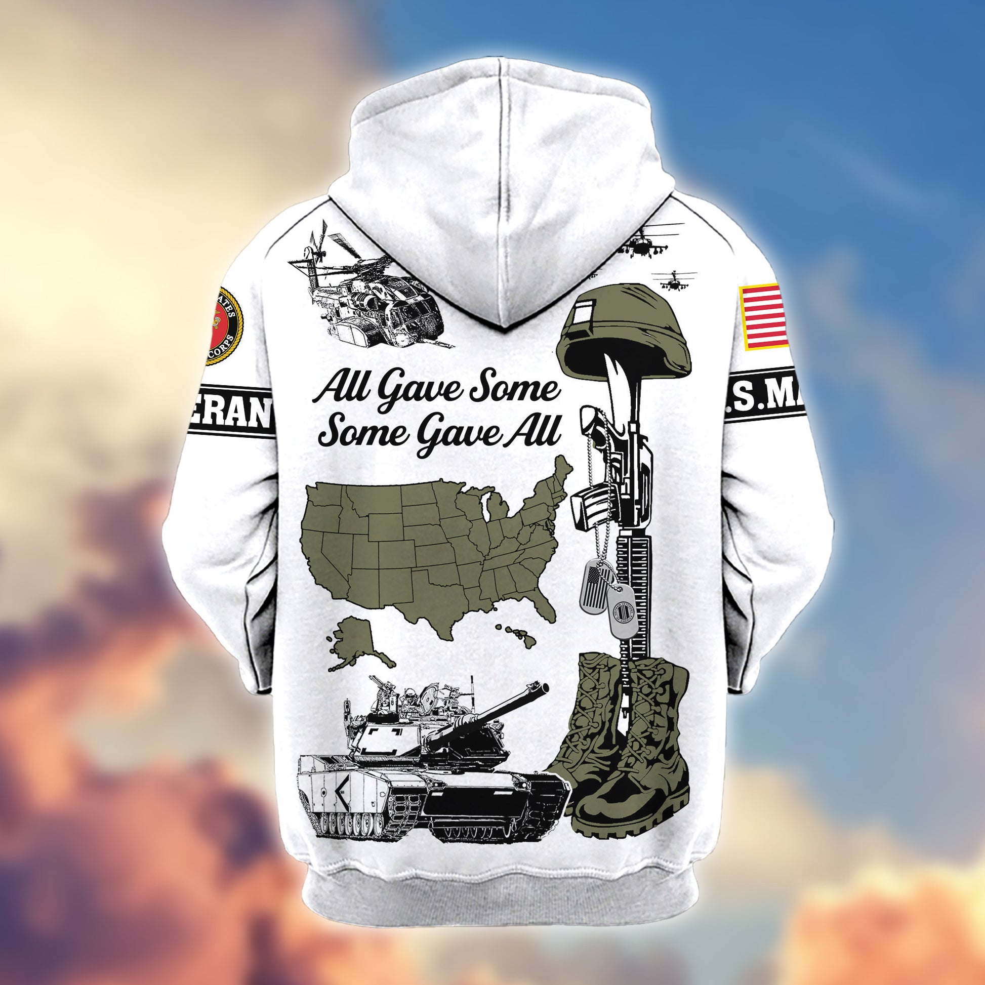 Premium USMC Zip Hoodie VPVC607911, Gifts For Marine Veteran, Gifts On Father's Day, Veterans Day.