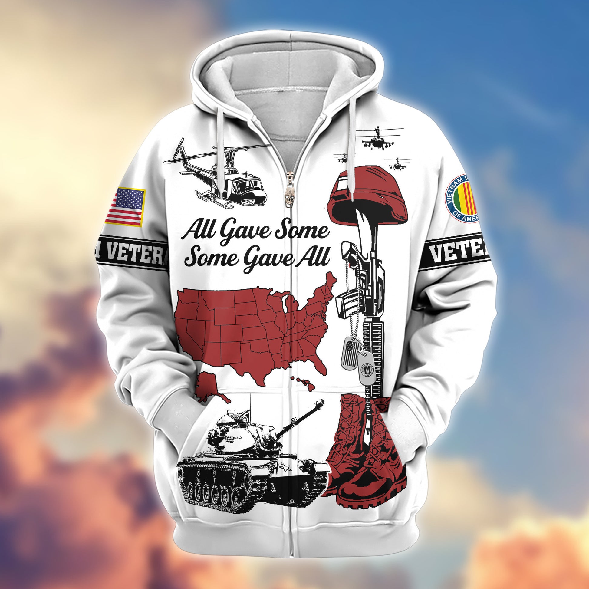 Premium Vietnam Veteran Zip Hoodie VPVC607906, Gifts For Vietnam Veteran, Gifts On Father's Day, Veterans Day.