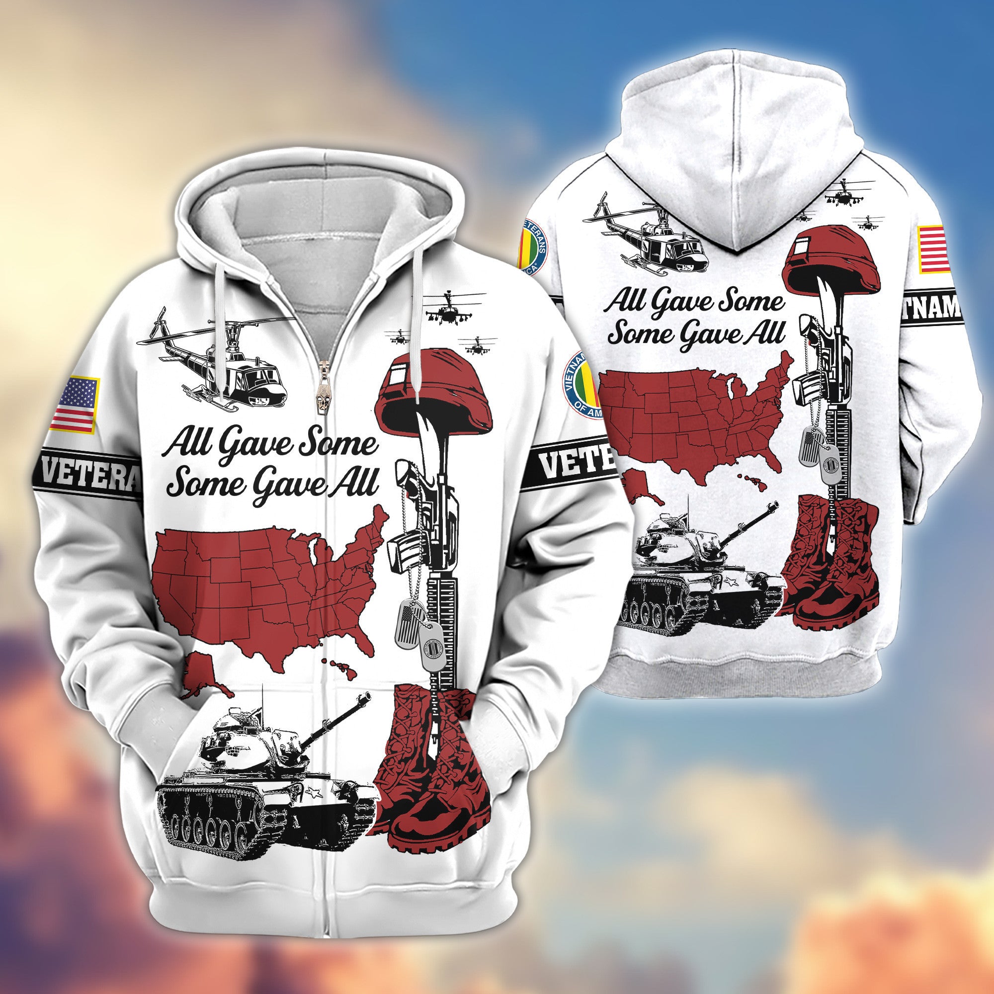 Premium Vietnam Veteran Zip Hoodie VPVC607906, Gifts For Vietnam Veteran, Gifts On Father's Day, Veterans Day.