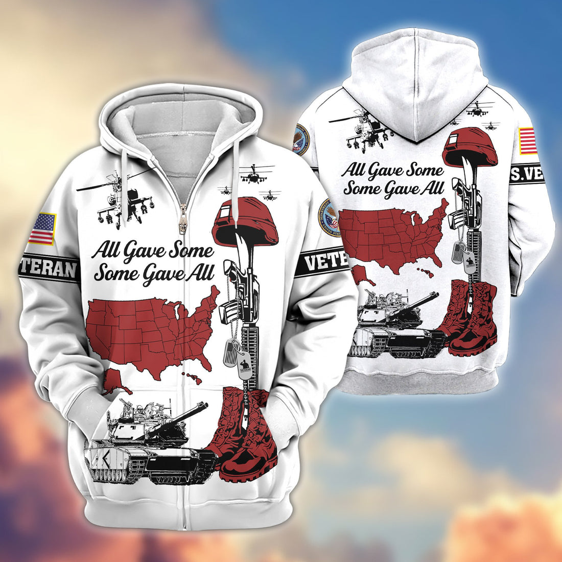 Premium US Veteran Zip Hoodie VPVC607907, Gifts For US Veteran, Gifts On Father's Day, Veterans Day.