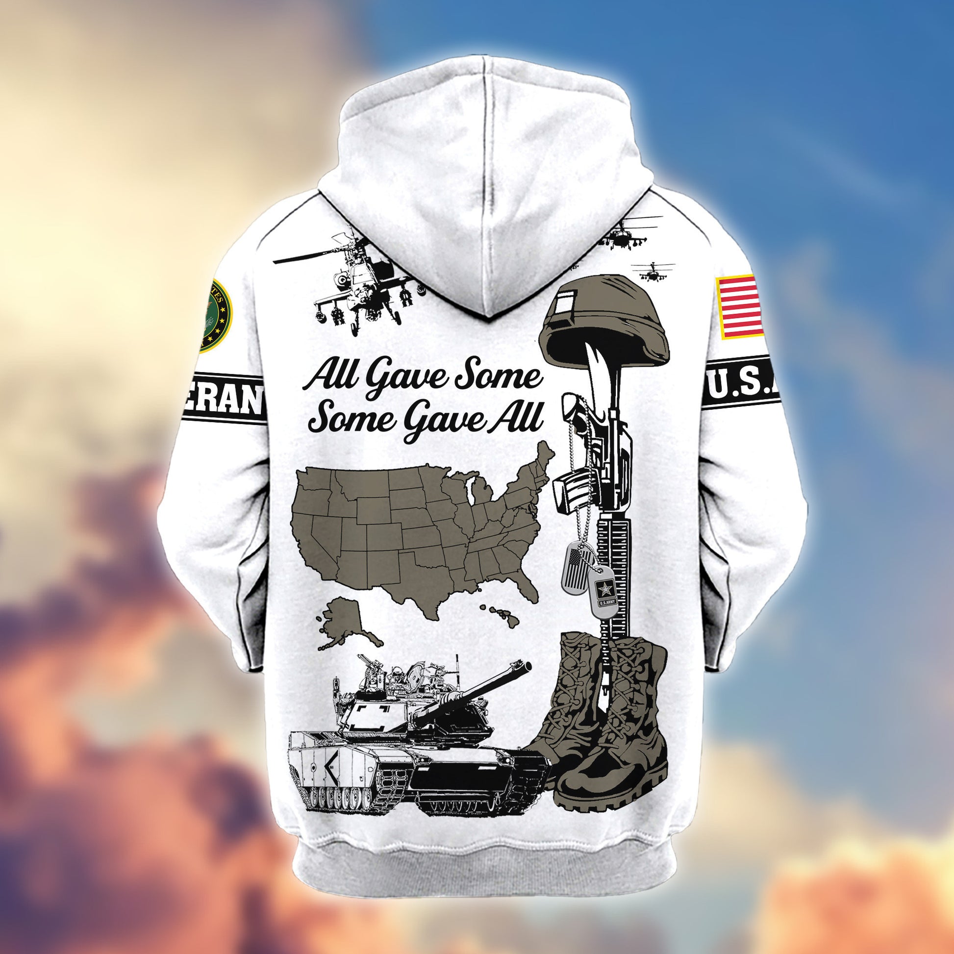 Premium US Army Zip Hoodie VPVC607910, Gifts For Army Veteran, Gifts On Father's Day, Veterans Day.
