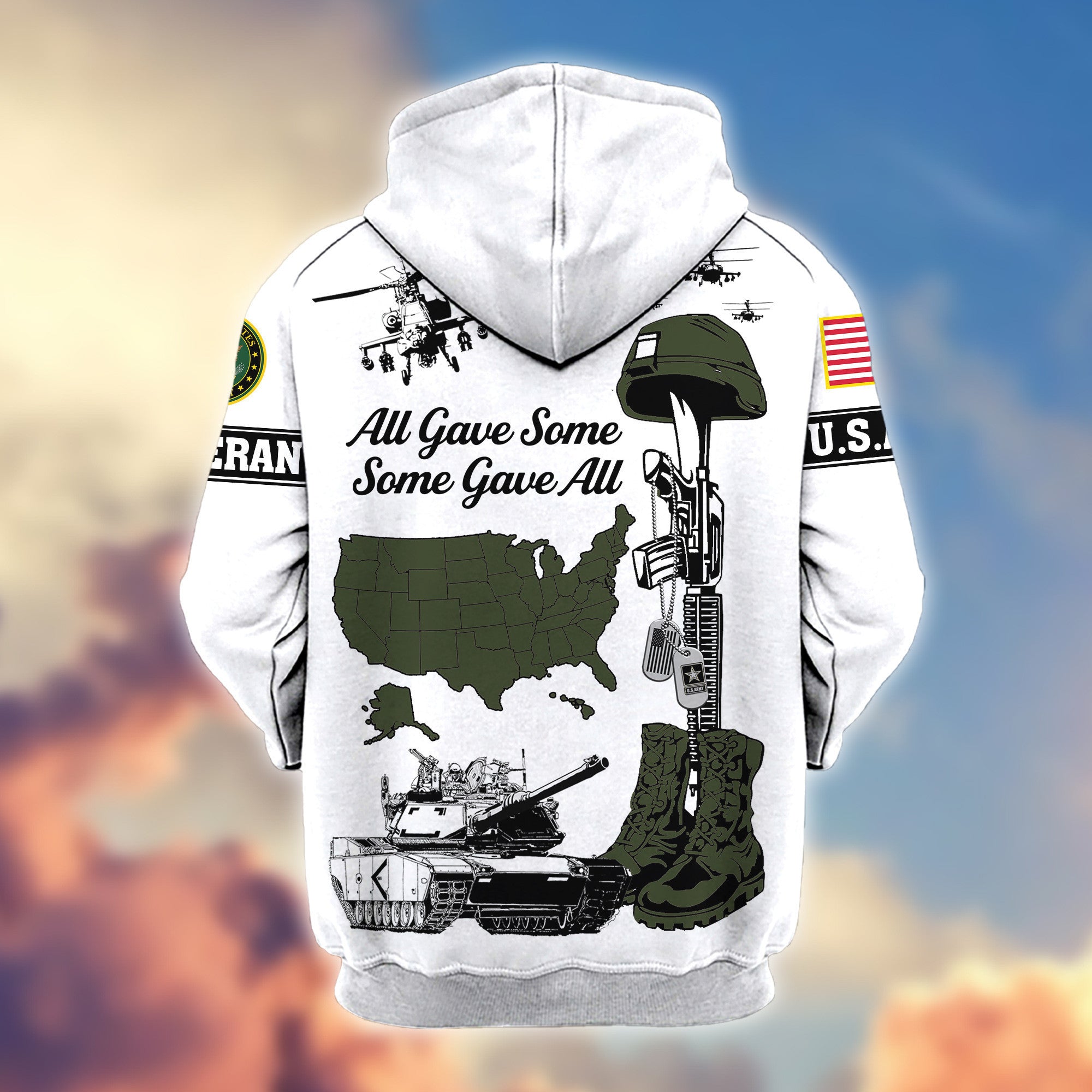 Premium US Army Zip Hoodie VPVC607901, Gifts For Army Veteran, Gifts On Father's Day, Veterans Day.