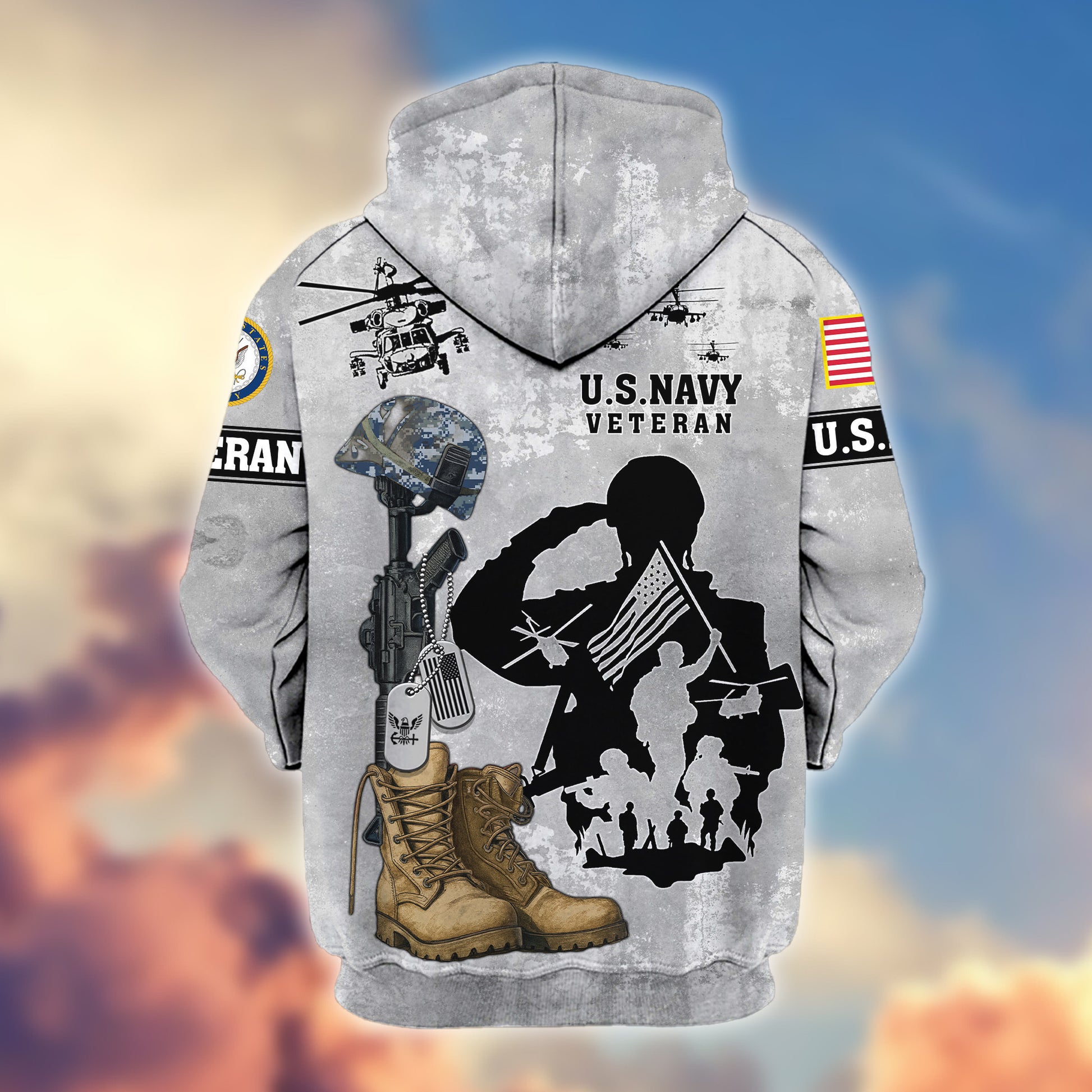 Premium US Navy Zip Hoodie VPVC608002, Gifts For Navy Veteran, Gifts On Father's Day, Veterans Day.
