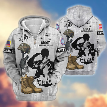 Premium US Army National Guard Zip Hoodie VPVC608008, Gifts For Army National Guard Veteran, Gifts On Father's Day, Veterans Day.