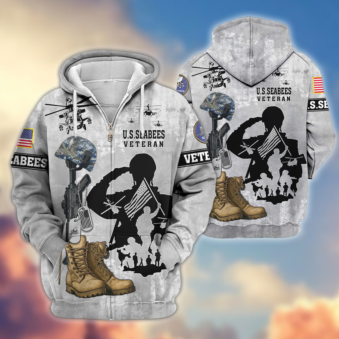 Premium US Seabees Zip Hoodie VPVC608009, Gifts For Seabees Veteran, Gifts On Father's Day, Veterans Day.