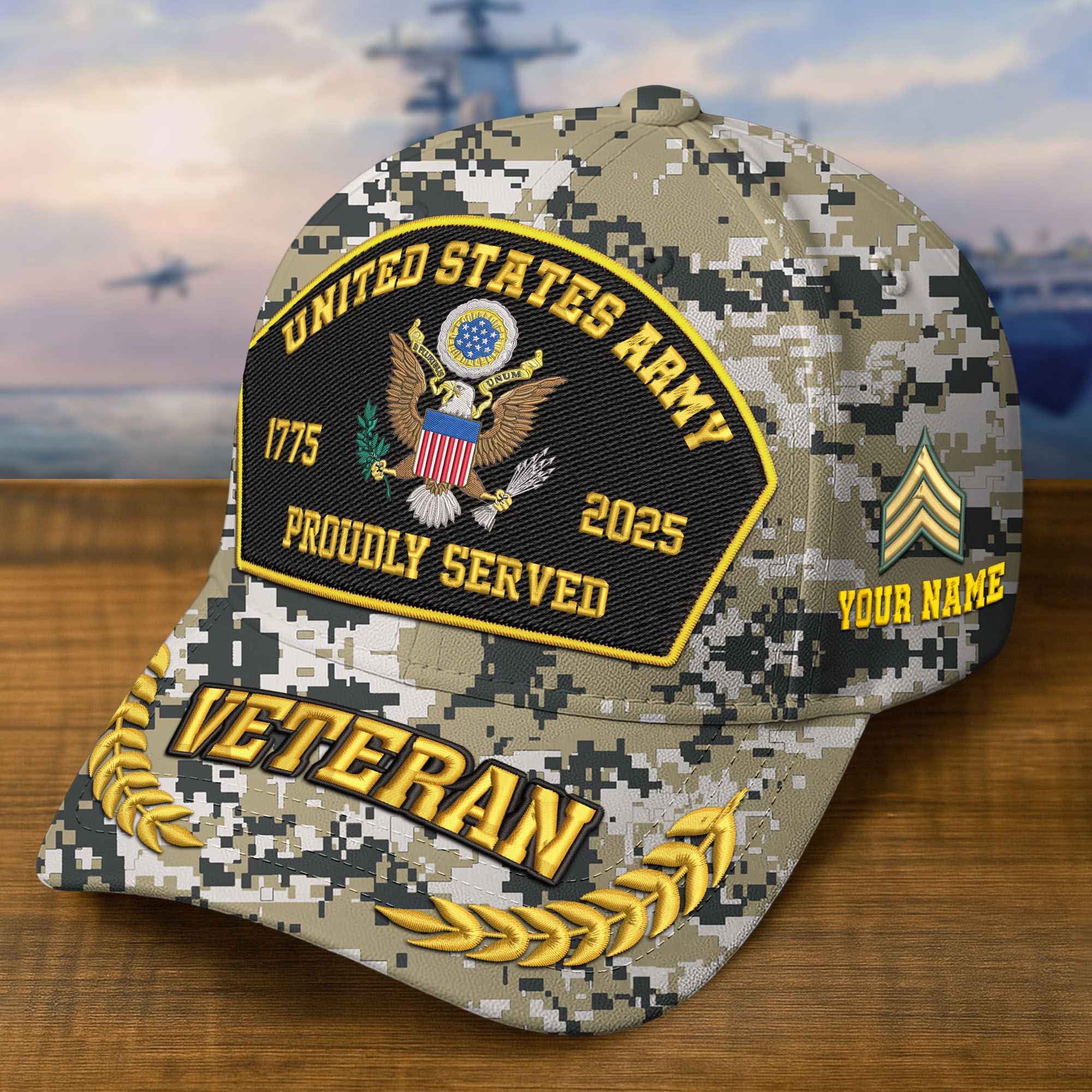 Premium 250th Anniversary Of The Army Embroidered Hats VPVC308901, Custom Name & Rank, Gifts For Army Veteran, Gifts On Father's Day, Veterans Day.