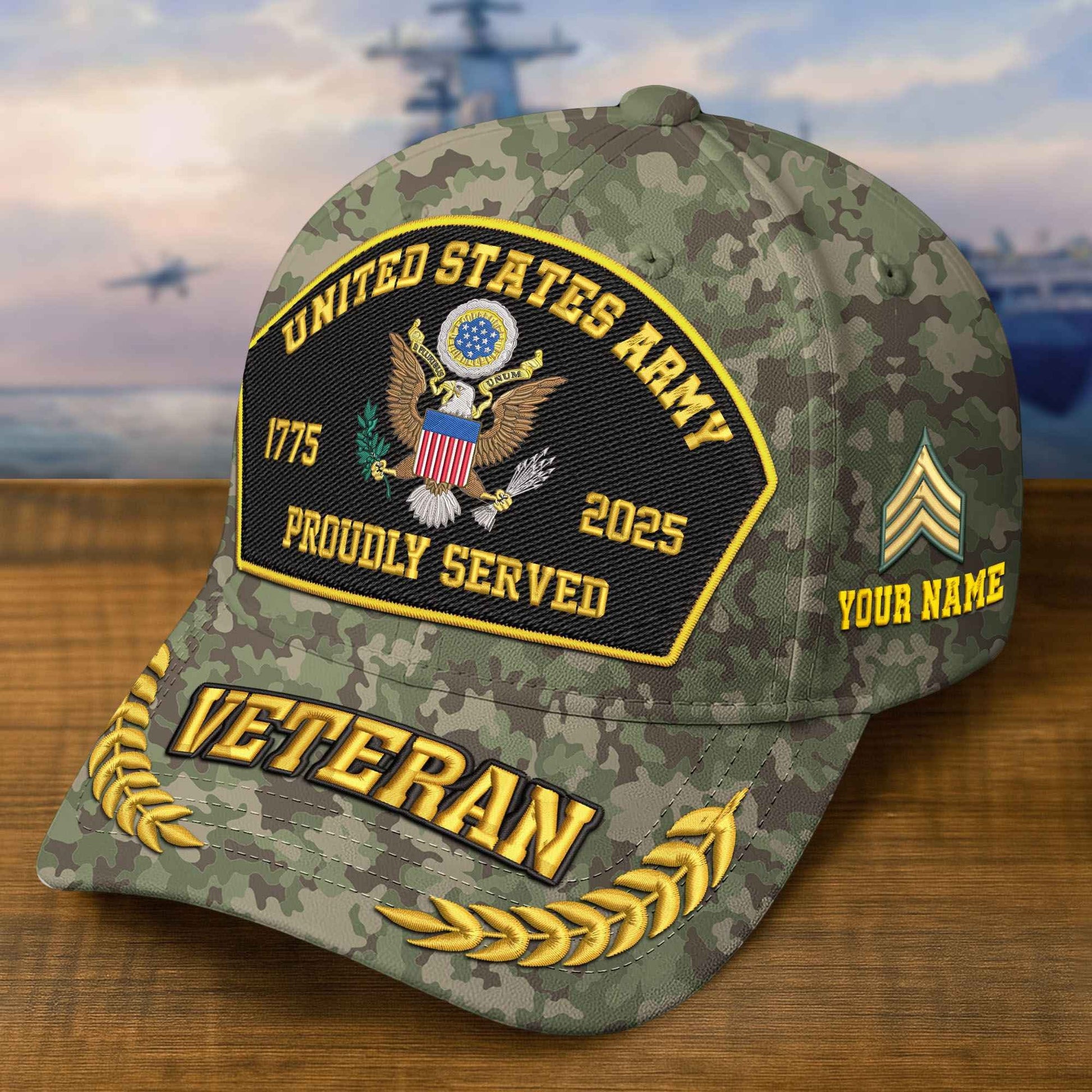 Premium 250th Anniversary Of The Army Embroidered Hats VPVC308903, Custom Name & Rank, Gifts For Army Veteran, Gifts On Father's Day, Veterans Day.