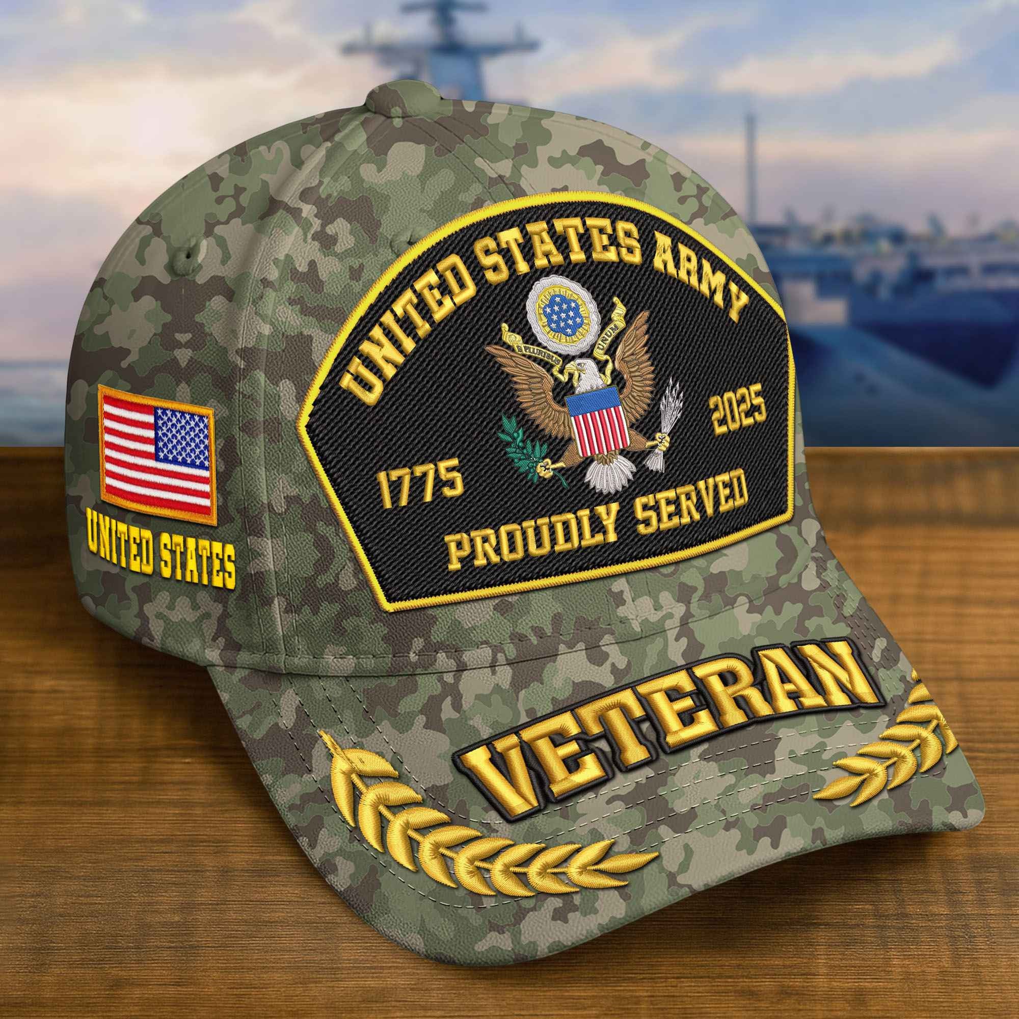 Premium 250th Anniversary Of The Army Embroidered Hats VPVC308903, Custom Name & Rank, Gifts For Army Veteran, Gifts On Father's Day, Veterans Day.