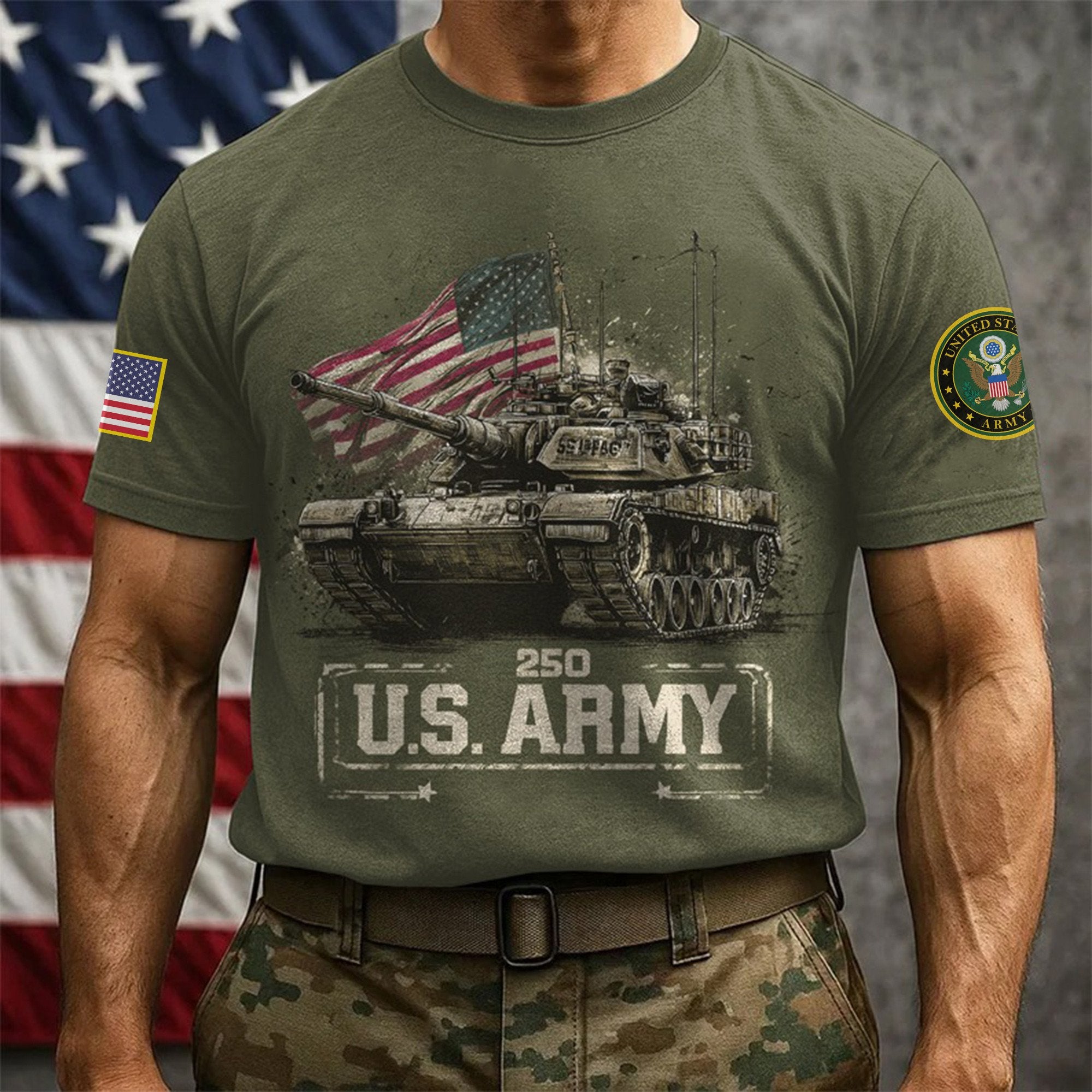 Premium 250th Anniversary Of The Army T-Shirt VPVC930004, Gifts For Army Veteran, Gifts On Father's Day, Veterans Day.