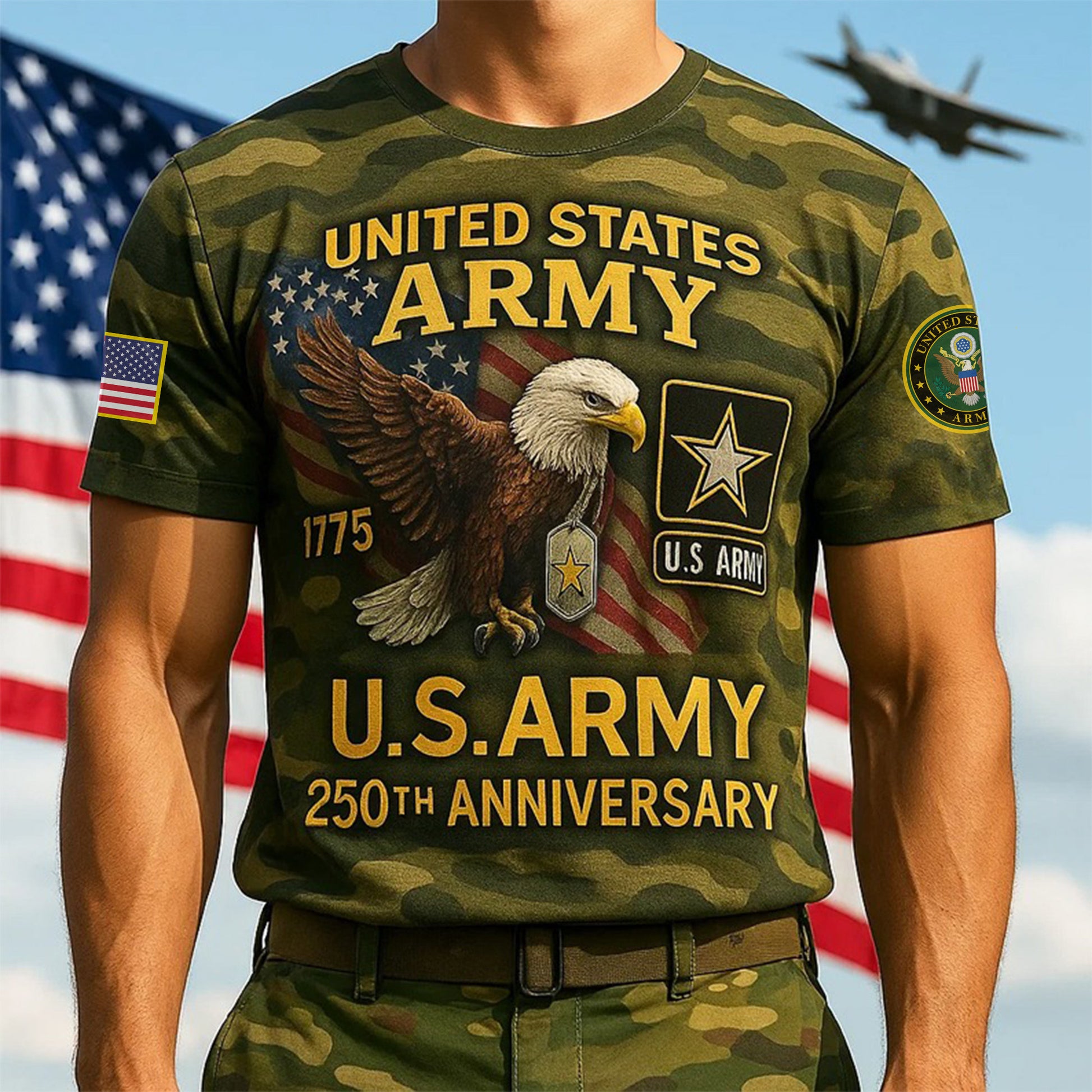 Premium 250th Anniversary Of The Army T-Shirt VPVC930011, Gifts For Army Veteran, Gifts On Father's Day, Veterans Day.