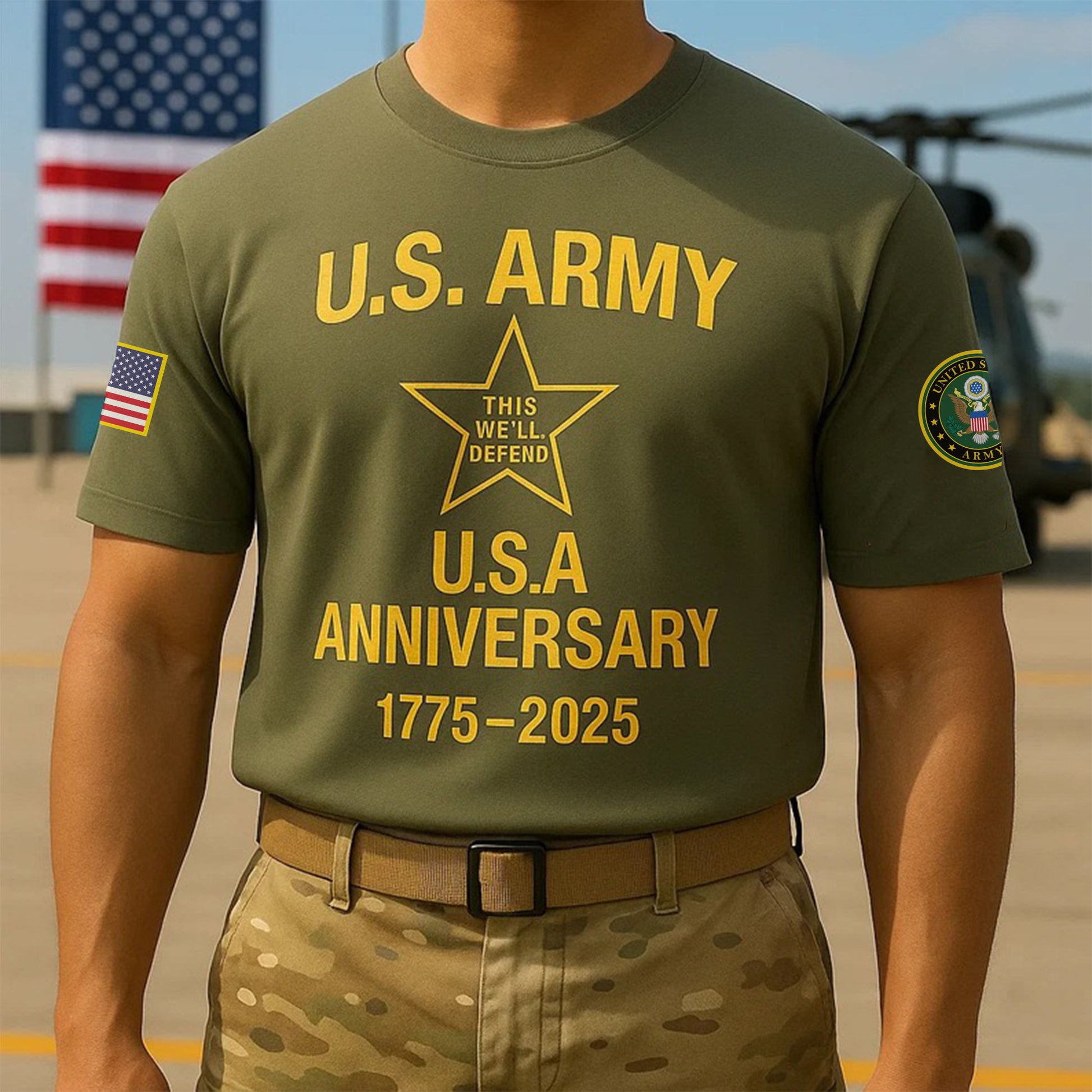 Premium 250th Anniversary Of The Army T-Shirt VPVC930020, Gifts For Army Veteran, Gifts On Father's Day, Veterans Day.
