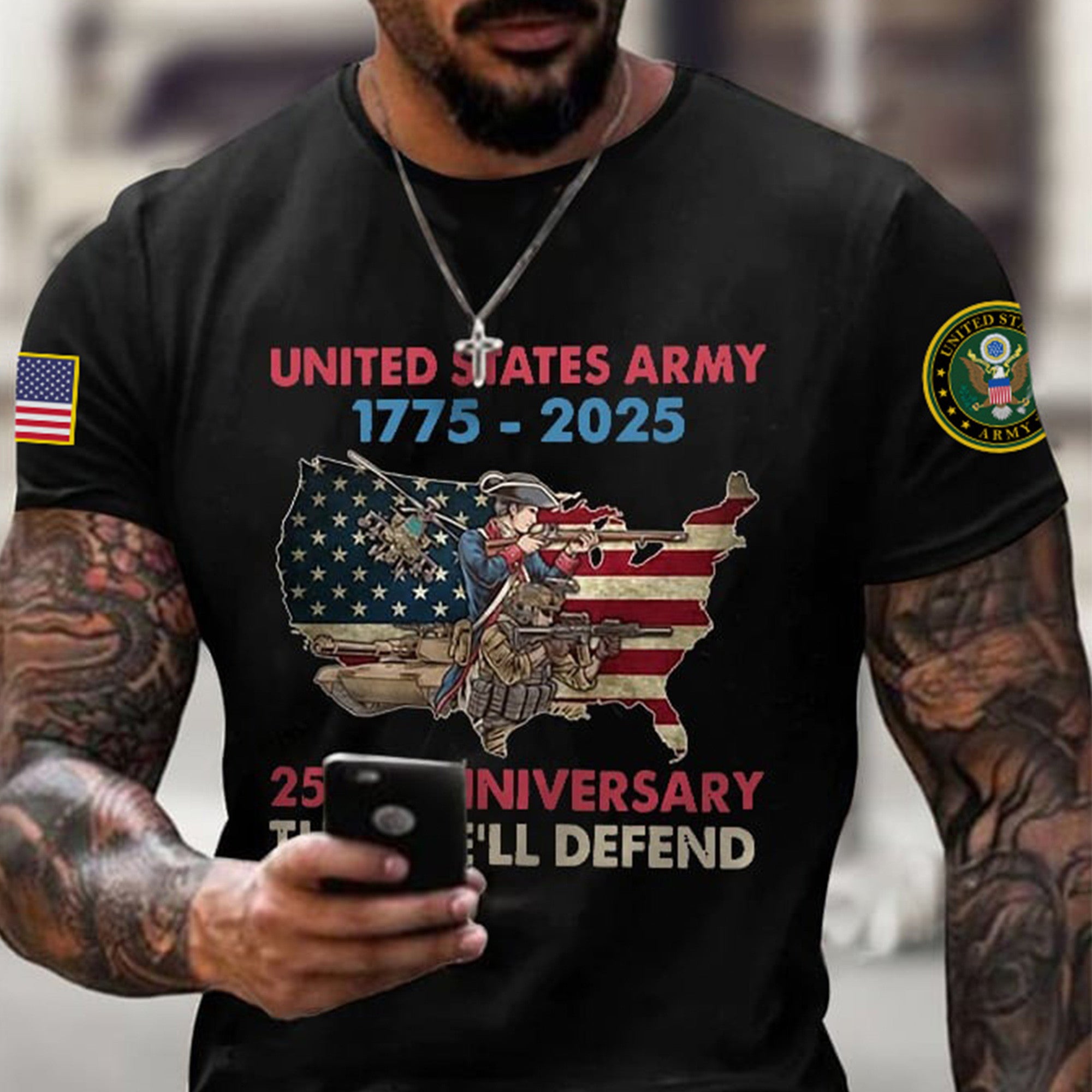 Premium 250th Anniversary Of The Army T-Shirt VPVC930001, Gifts For Army Veteran, Gifts On Father's Day, Veterans Day.