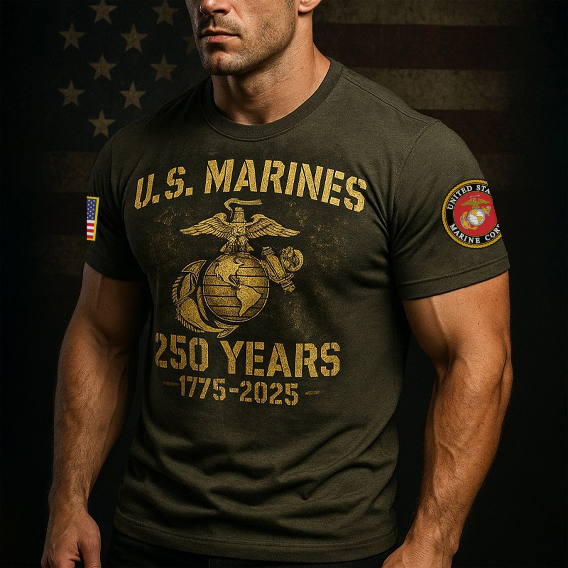 Premium USMC T-Shirt VPVC930043, 250th Anniversary Marine Corps Shirt, Gifts For Marine Veteran, Gifts On Father's Day, Veterans Day.