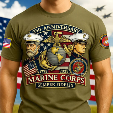 Premium USMC T-Shirt VPVC930049, 250th Anniversary Marine Corps Shirt, Gifts For Marine Veteran, Gifts On Father's Day, Veterans Day.