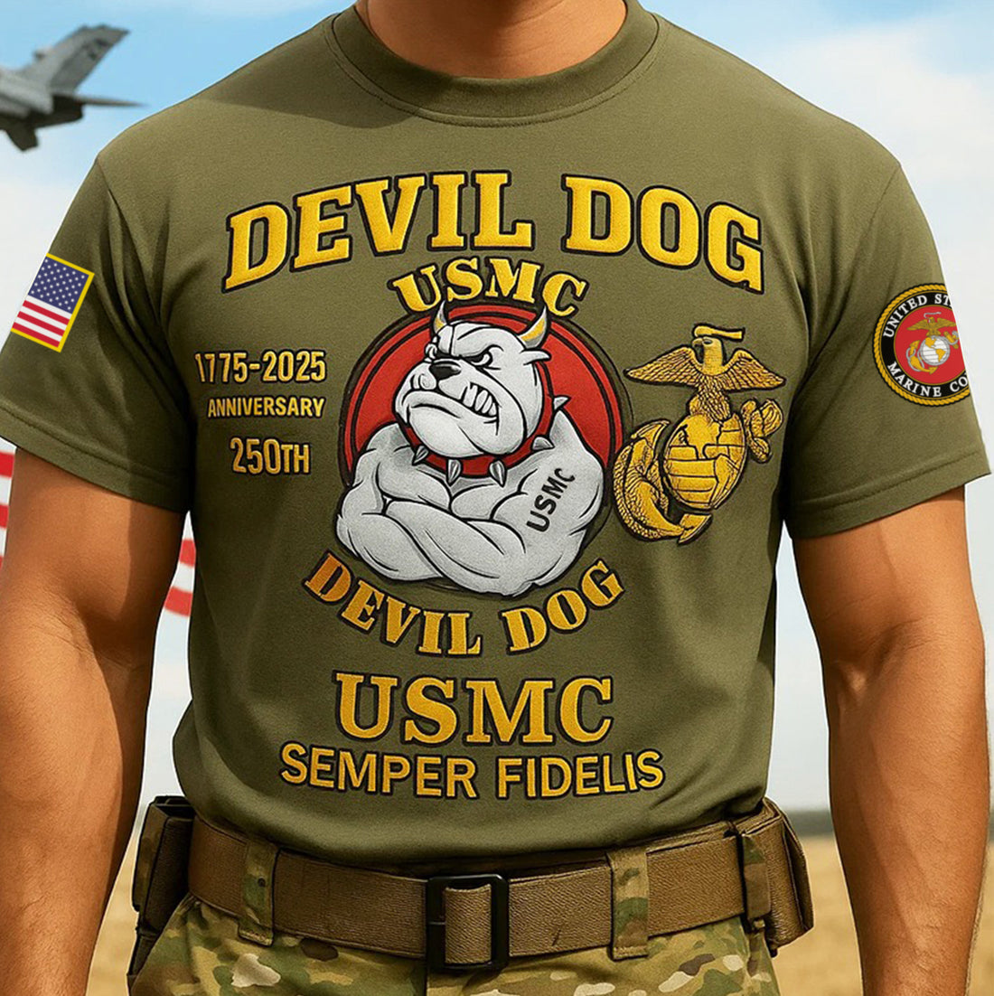 Premium USMC T-Shirt VPVC930054, 250th Anniversary Marine Corps Shirt, Gifts For Marine Veteran, Gifts On Father's Day, Veterans Day.