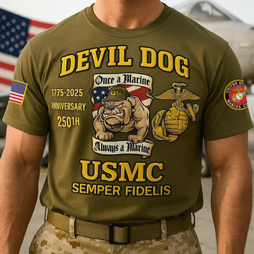 Premium USMC T-Shirt VPVC930055, 250th Anniversary Marine Corps Shirt, Gifts For Marine Veteran, Gifts On Father's Day, Veterans Day.