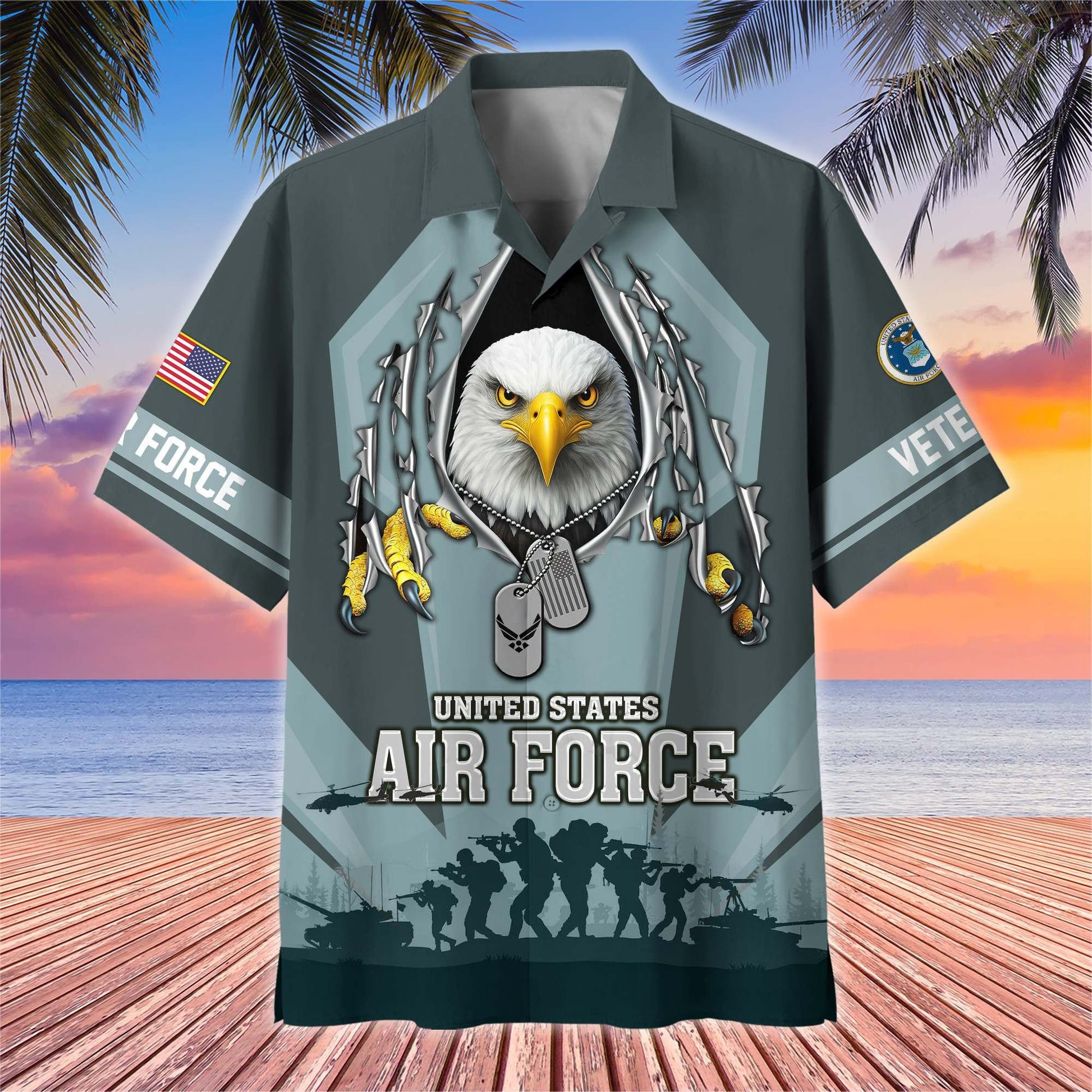 Premium US Veterans Hawaiian Shirt BPHN180711, Gifts For US Veterans, Gifts On Veterans Day.