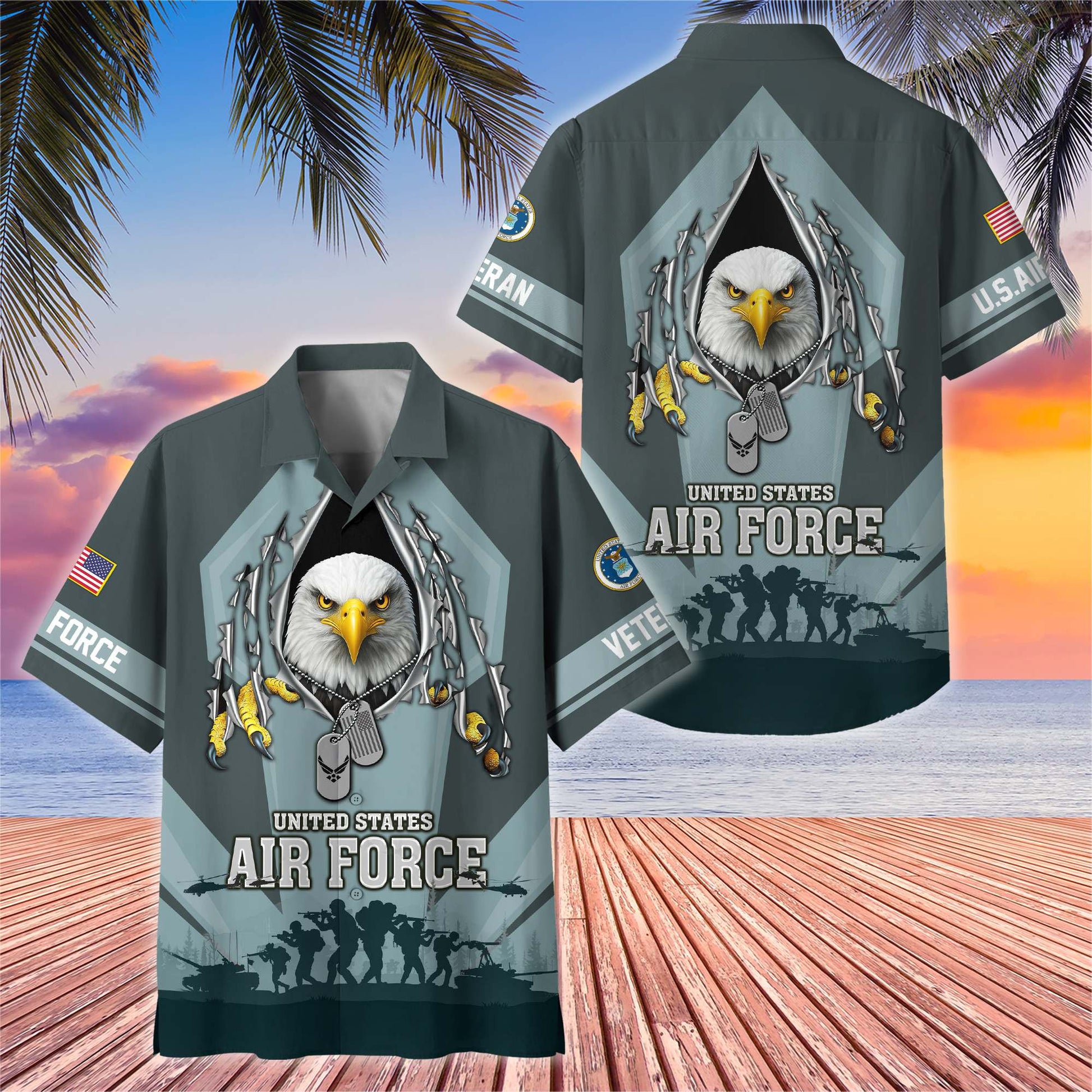 Premium US Veterans Hawaiian Shirt BPHN180711, Gifts For US Veterans, Gifts On Veterans Day.