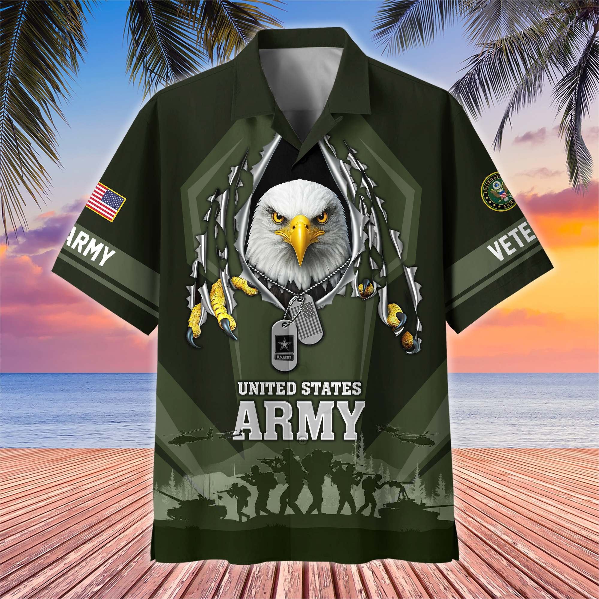 Premium US Veterans Hawaiian Shirt BPHN180711, Gifts For US Veterans, Gifts On Veterans Day.