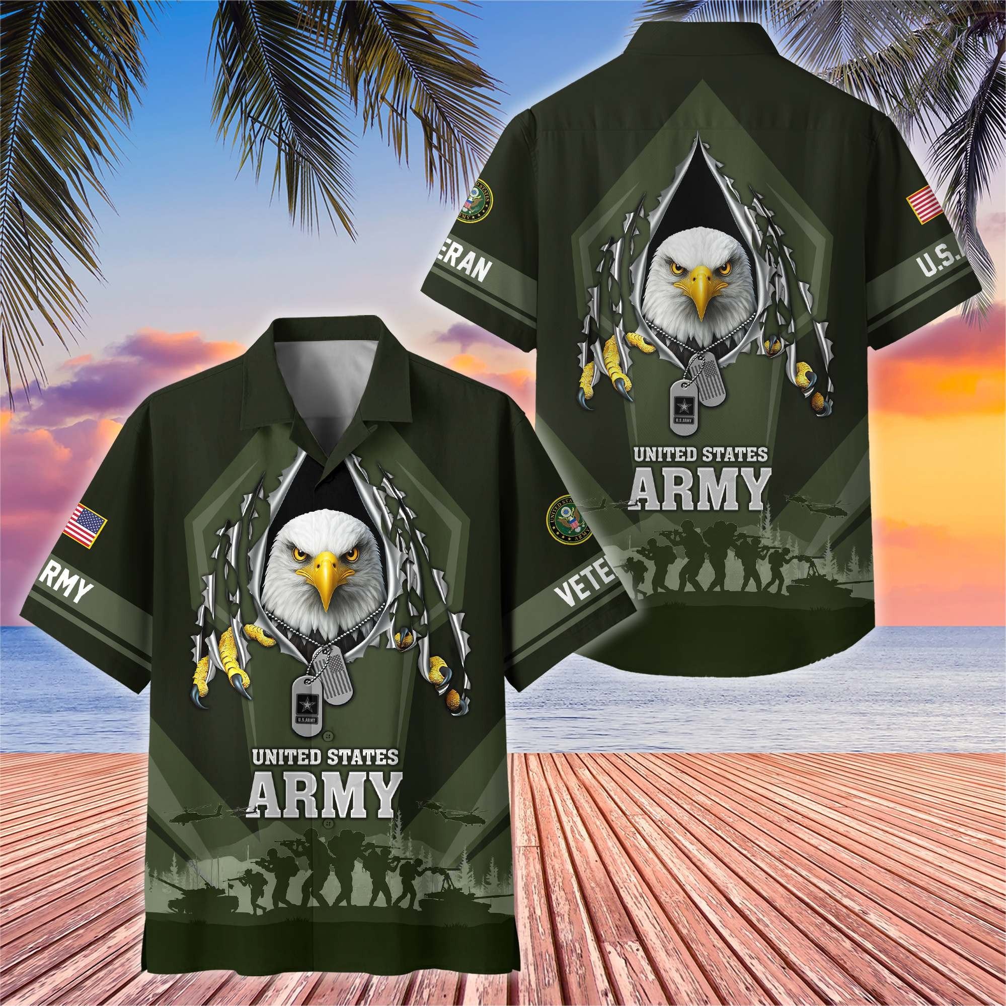 Premium US Veterans Hawaiian Shirt BPHN180711, Gifts For US Veterans, Gifts On Veterans Day.