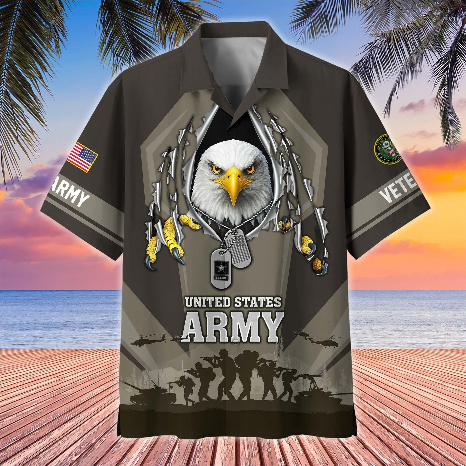 Premium US Veterans Hawaiian Shirt BPHN180711, Gifts For US Veterans, Gifts On Veterans Day.