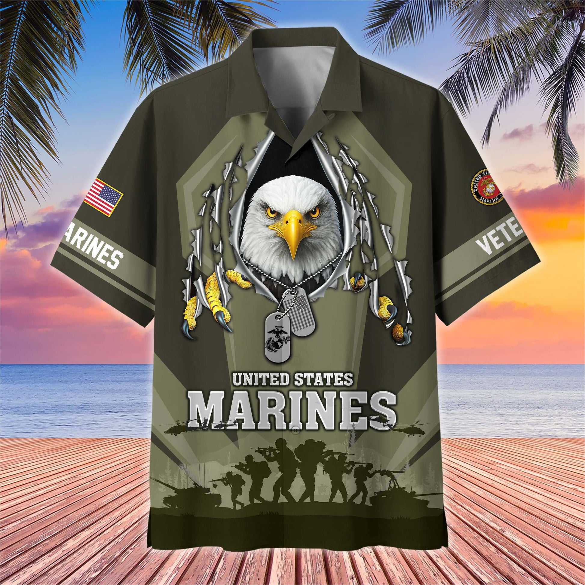 Premium US Veterans Hawaiian Shirt BPHN180711, Gifts For US Veterans, Gifts On Veterans Day.