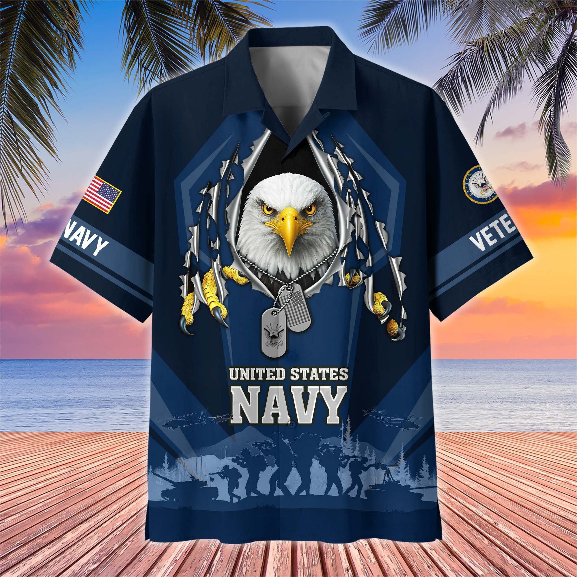 Premium US Veterans Hawaiian Shirt BPHN180711, Gifts For US Veterans, Gifts On Veterans Day.