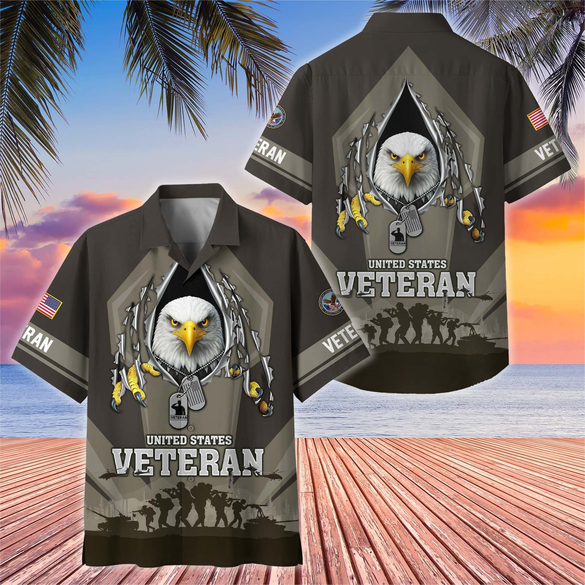 Premium US Veterans Hawaiian Shirt BPHN180711, Gifts For US Veterans, Gifts On Veterans Day.