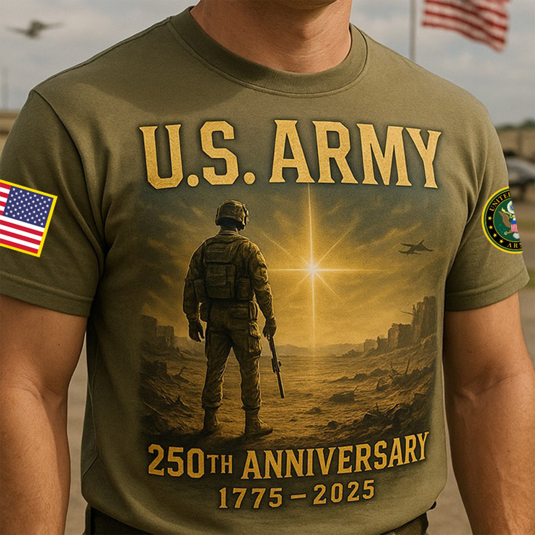 Premium 250th Anniversary Of The Army T-Shirt VPVC930093, Gifts For Army Veteran, Gifts On Father's Day, Veterans Day.