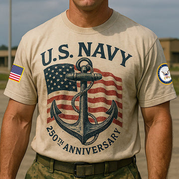 Premium US Navy T-Shirt VPVC930120, 250th Anniversary Navy Shirt, Gifts For Navy Veteran, Gifts On Father's Day, Veterans Day.