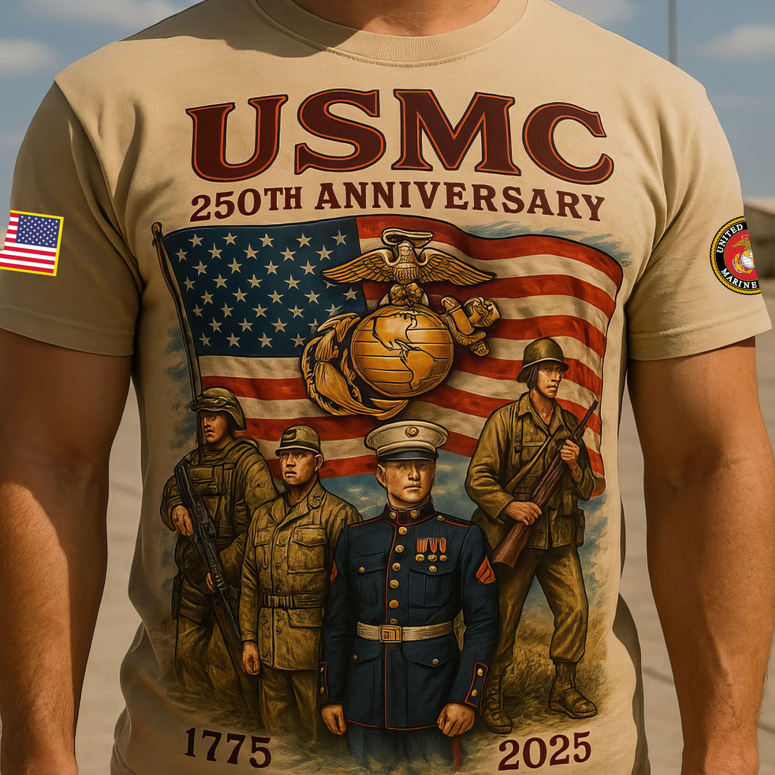 Premium USMC T-Shirt VPVC930129, 250th Anniversary Marine Corps Shirt, Gifts For Marine Veteran, Gifts On Father's Day, Veterans Day.