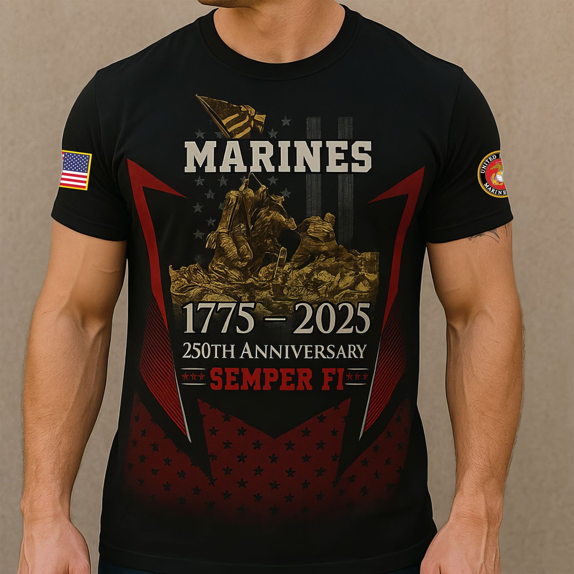 Premium USMC T-Shirt VPVC930130, 250th Anniversary Marine Corps Shirt, Gifts For Marine Veteran, Gifts On Father's Day, Veterans Day.