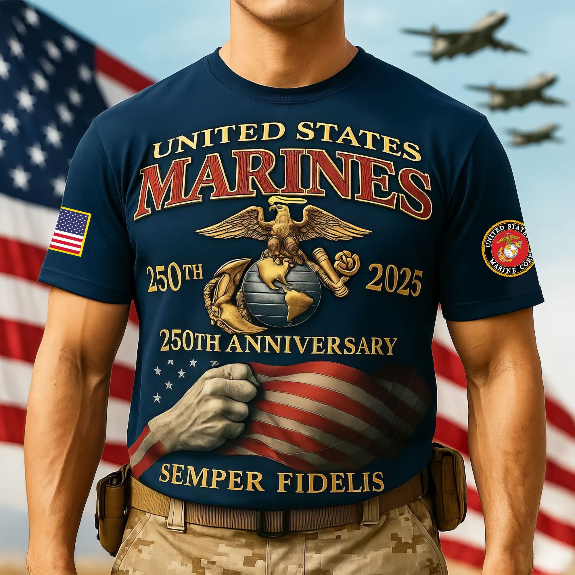 Premium USMC T-Shirt VPVC930142, 250th Anniversary Marine Corps Shirt, Gifts For Marine Veteran, Gifts On Father's Day, Veterans Day.