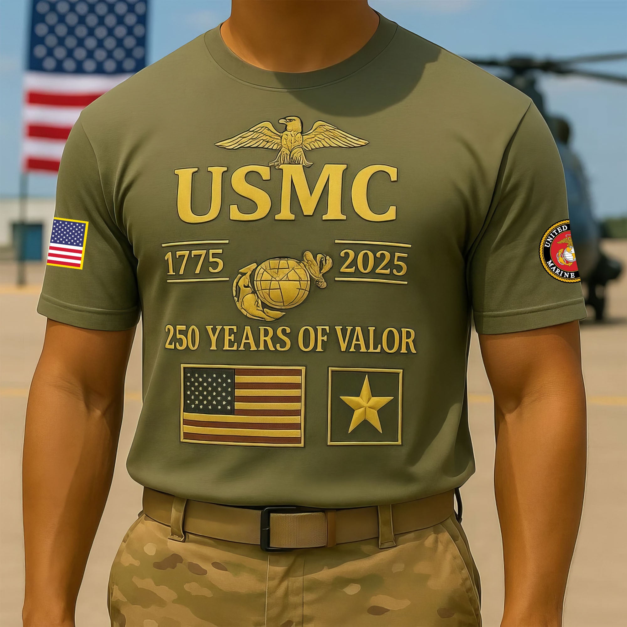 Premium USMC T-Shirt VPVC930149, 250th Anniversary Marine Corps Shirt, Gifts For Marine Veteran, Gifts On Father's Day, Veterans Day.