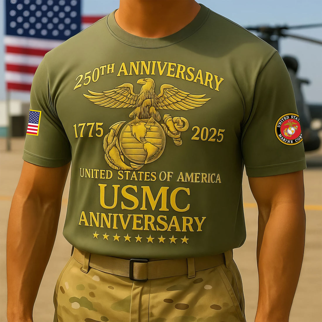Premium USMC T-Shirt VPVC930150, 250th Anniversary Marine Corps Shirt, Gifts For Marine Veteran, Gifts On Father's Day, Veterans Day.