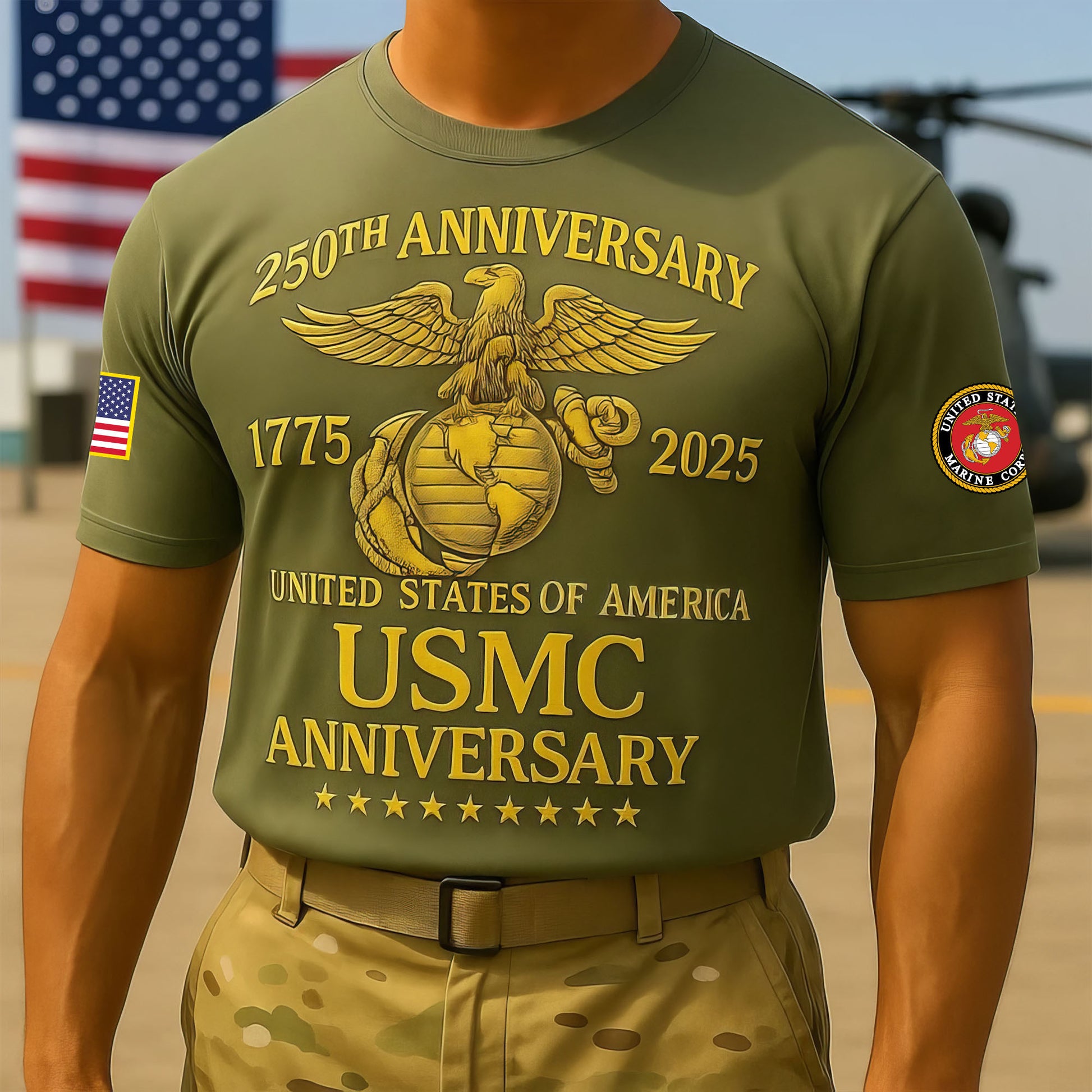Premium USMC T-Shirt VPVC930150, 250th Anniversary Marine Corps Shirt, Gifts For Marine Veteran, Gifts On Father's Day, Veterans Day.