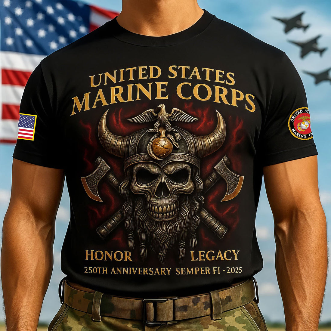 Premium USMC T-Shirt VPVC930161, 250th Anniversary Marine Corps Shirt, Gifts For Marine Veteran, Gifts On Father's Day, Veterans Day.