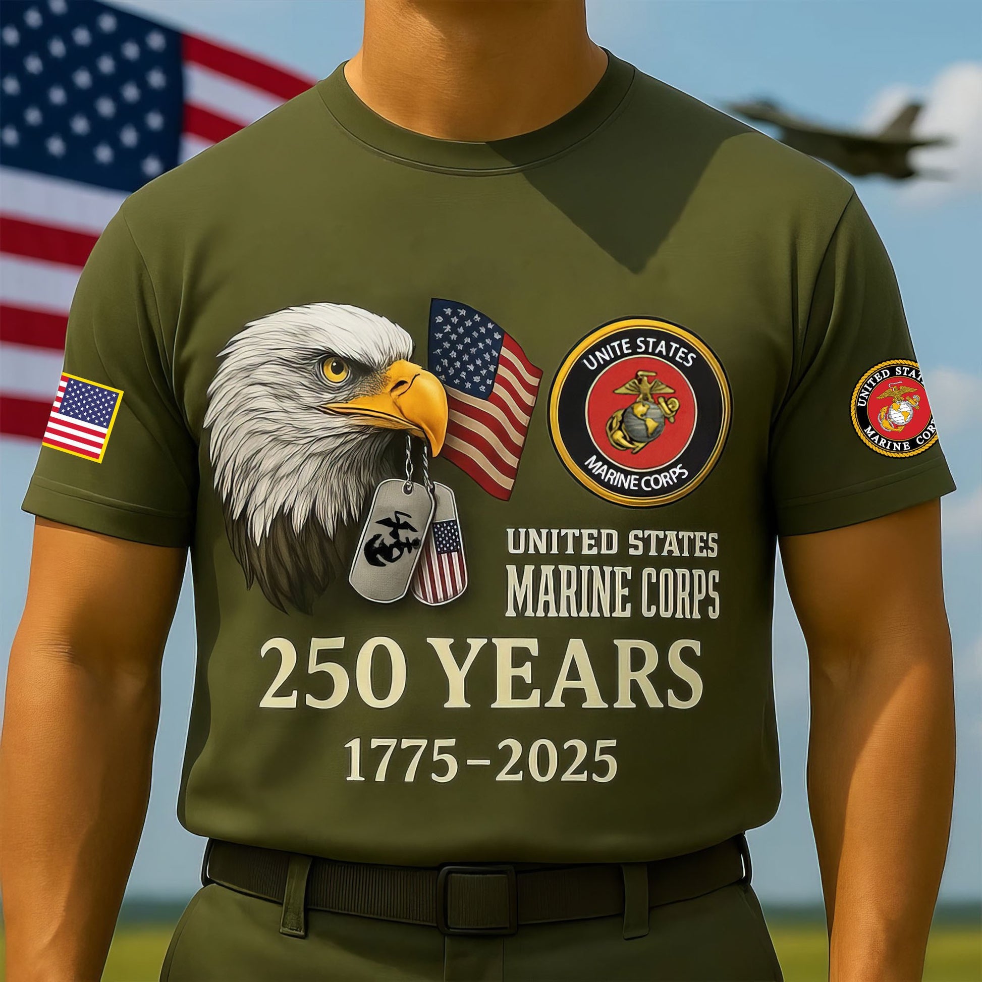 Premium USMC T-Shirt VPVC930162, 250th Anniversary Marine Corps Shirt, Gifts For Marine Veteran, Gifts On Father's Day, Veterans Day.