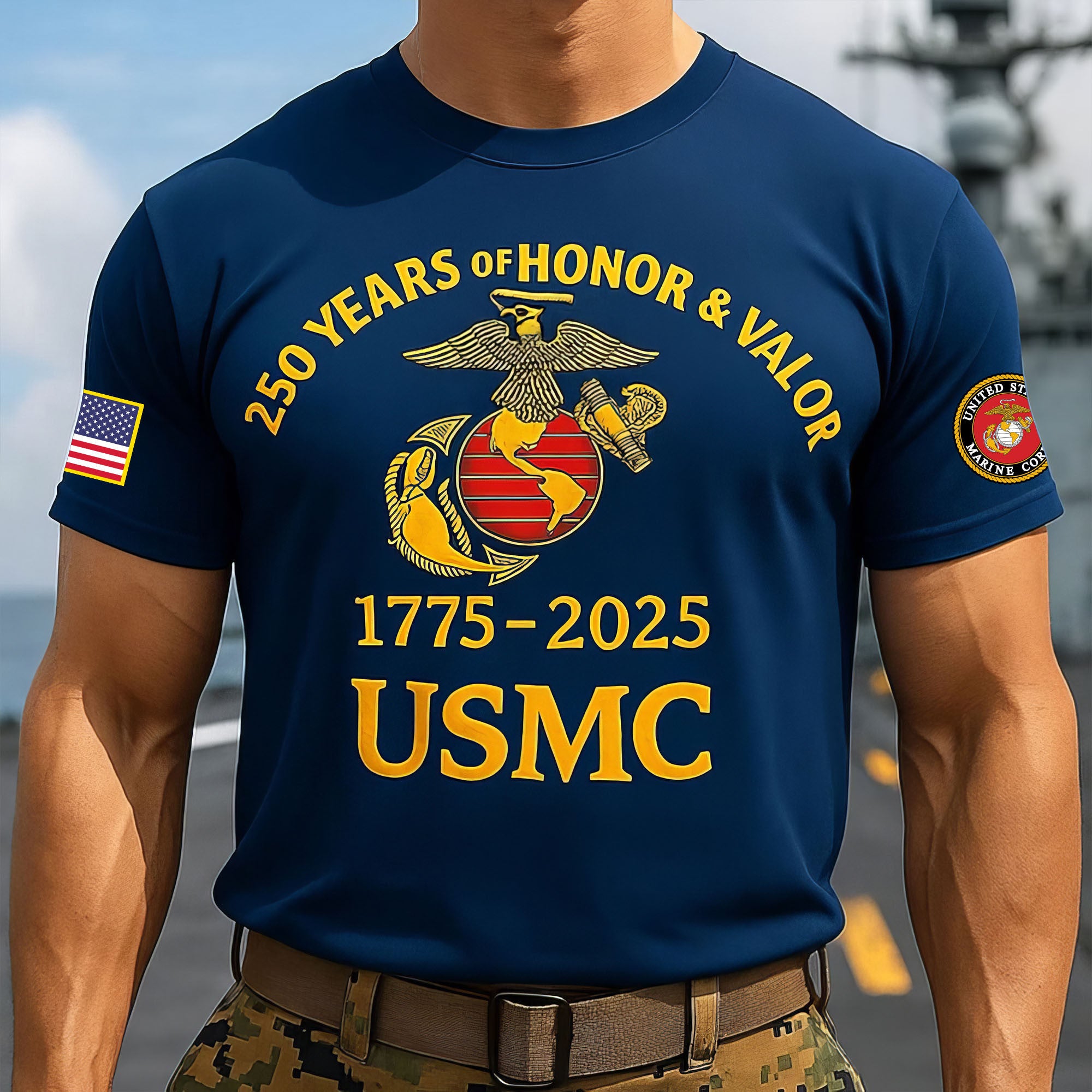 Premium USMC T-Shirt VPVC930166, 250th Anniversary Marine Corps Shirt, Gifts For Marine Veteran, Gifts On Father's Day, Veterans Day.