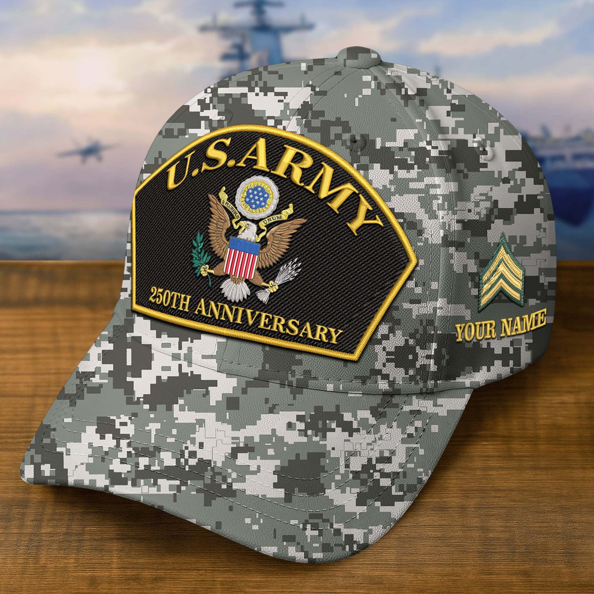 Premium 250th Anniversary Of The Army Embroidered Hats VPVC309002, Custom Name & Rank, Gifts For Army Veteran, Gifts On Father's Day, Veterans Day.