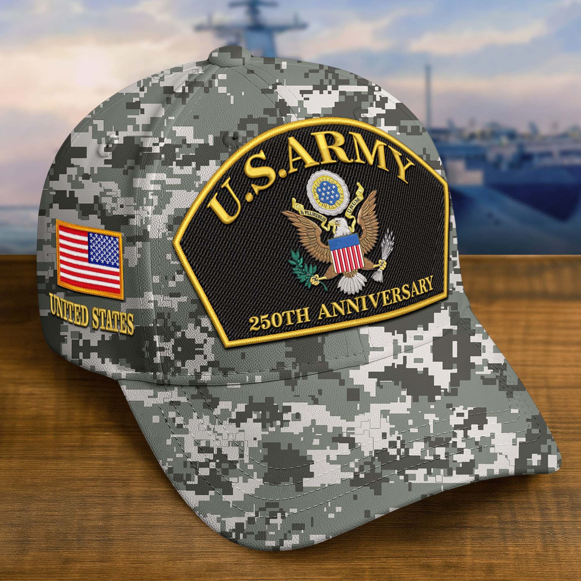 Premium 250th Anniversary Of The Army Embroidered Hats VPVC309002, Custom Name & Rank, Gifts For Army Veteran, Gifts On Father's Day, Veterans Day.