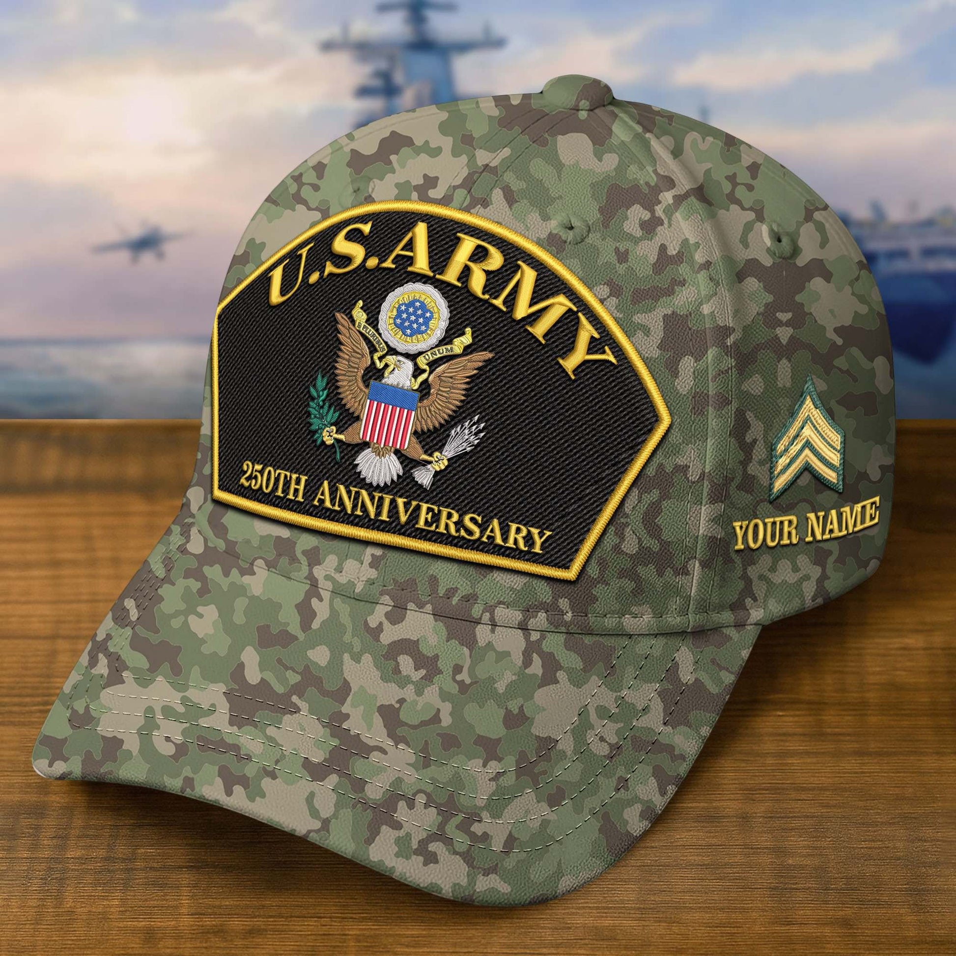 Premium 250th Anniversary Of The Army Embroidered Hats VPVC309003, Custom Name & Rank, Gifts For Army Veteran, Gifts On Father's Day, Veterans Day.